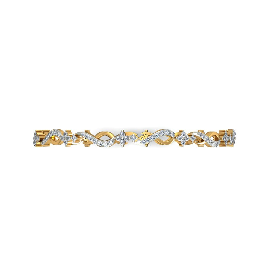 1.52ct Infinity Twirl Natural Diamond Bangle-SOLITAIREKART